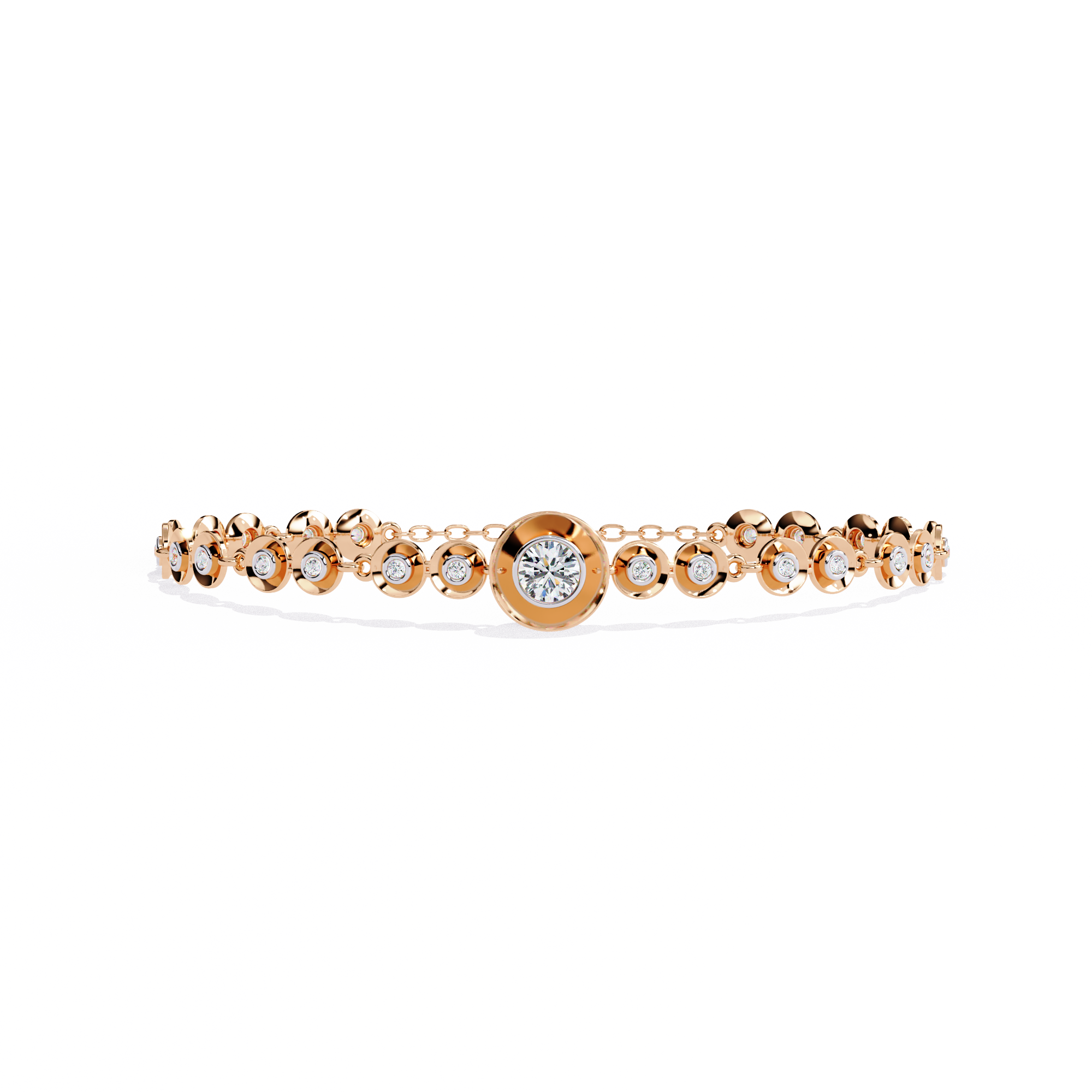 Solitairekart 0.2ct Celestial Halo Natural Diamond Bracelet-HI Color, VS-SI Clarity